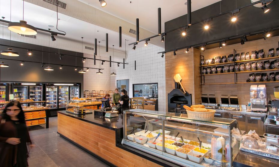 עיצוב פנים ותכנון מאפייה בשילוב בית קפה מודרני