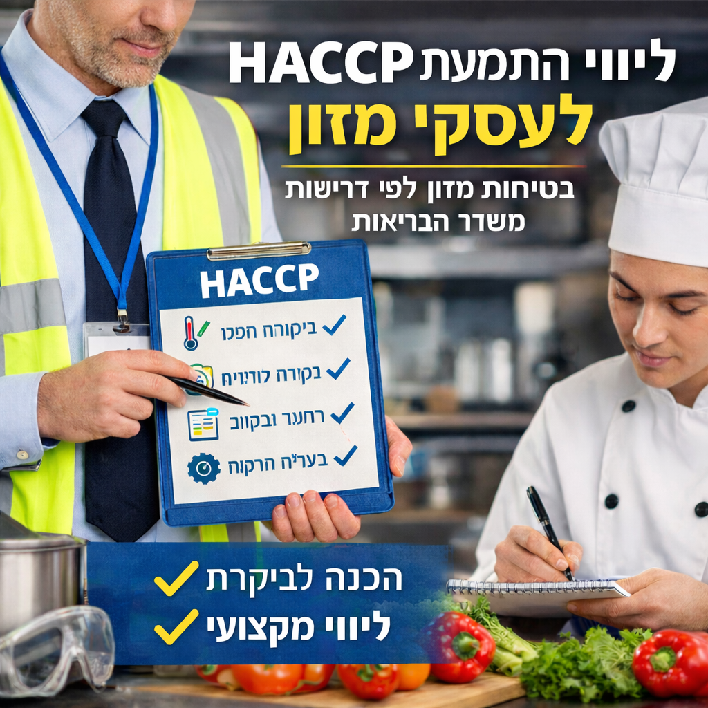 עמידה בתקנות רישיון יצרן – כולל הגשת תכניות ייצור ונוהלי עבודה HACCAP